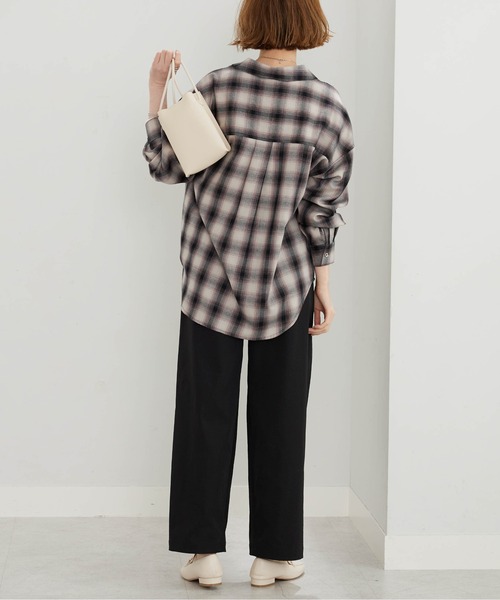 ブラウス シャツ サラッと軽いチェック柄シャツチュニック レディース | BELLUNA PLUS | 16