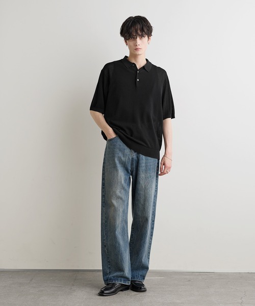 「ASTRONOMY」 「cathy’s closet」半袖ニット L ブラック メンズ_画像6
