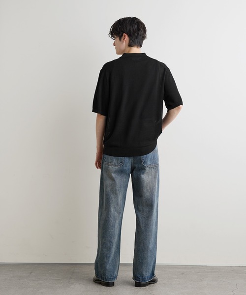 「ASTRONOMY」 「cathy’s closet」半袖ニット L ブラック メンズ_画像7