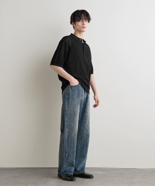 「ASTRONOMY」 「cathy’s closet」半袖ニット L ブラック メンズ_画像8