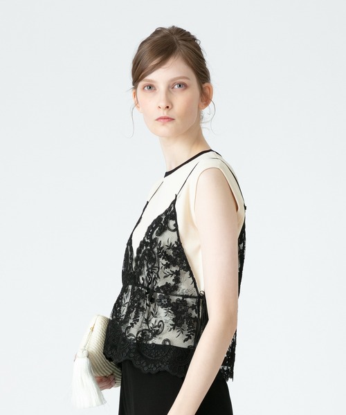「LOULOU WILLOUGHBY」 ノースリーブニット 2 オフホワイト レディース_画像5