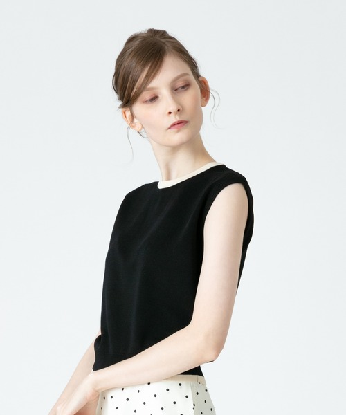 「LOULOU WILLOUGHBY」 ノースリーブニット 2 オフホワイト レディース_画像6