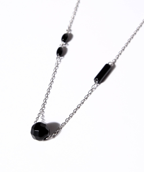 Genri ネックレス Genri/ オニキスチェーン通しネックレス メンズ