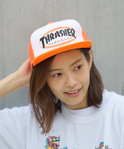 THRASHER キャップ 帽子 ELLIPSE LOGO TRUCKER MESH CAP