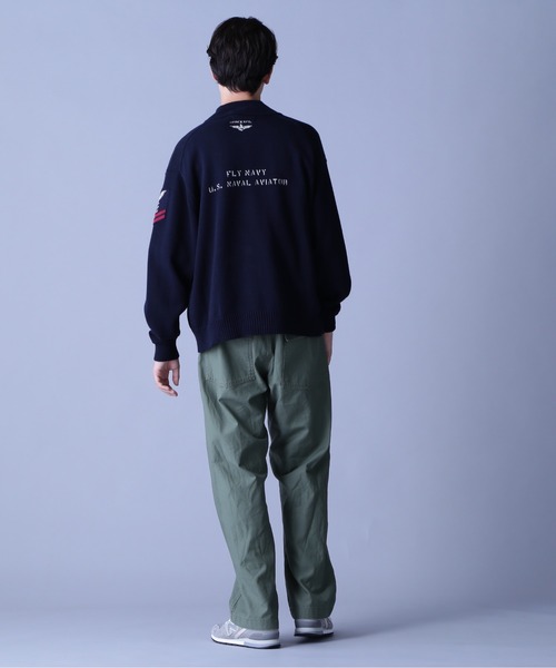 AVIREX（アヴィレックス） カーディガン NAVAL STAND COLLAR ZIP KNIT