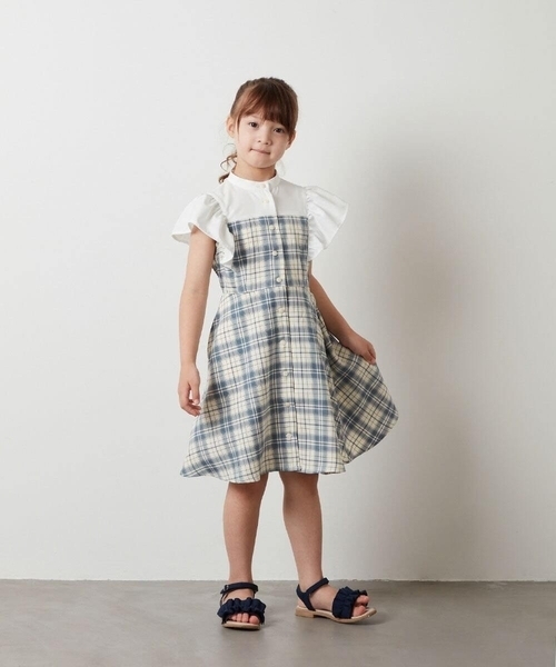 a.v.v ワンピース 「100-130」チェック柄フレアワンピース