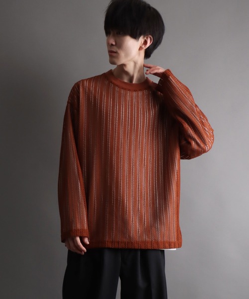 SITRY セーター ニット sheer mesh Knit ＆ Layered T-shirt