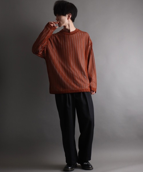 SITRY セーター ニット sheer mesh Knit ＆ Layered T-shirt