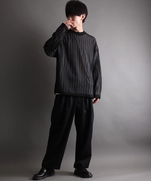 NKNIT vegan leather レザー　シャツ　ニット NKNIT vegan leather レザーシャツニット