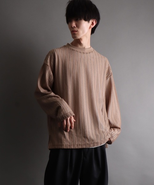 SITRY セーター ニット sheer mesh Knit ＆ Layered T-shirt
