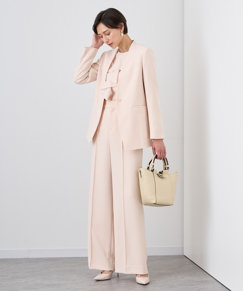 アナイ　ストレッチクロスノーカラー ジャケット ANAYI ジャケット ノーカラージャケット ストレッチクロスノー