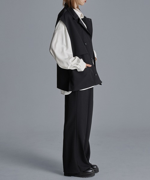 Loose（ルース） ベスト ジレ ドレープモード チェーントレンチ