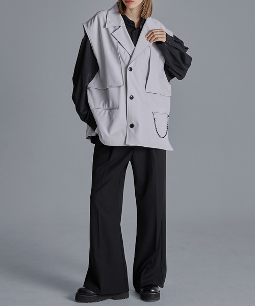 Loose ベスト ジレ ドレープモード チェーントレンチジレベスト
