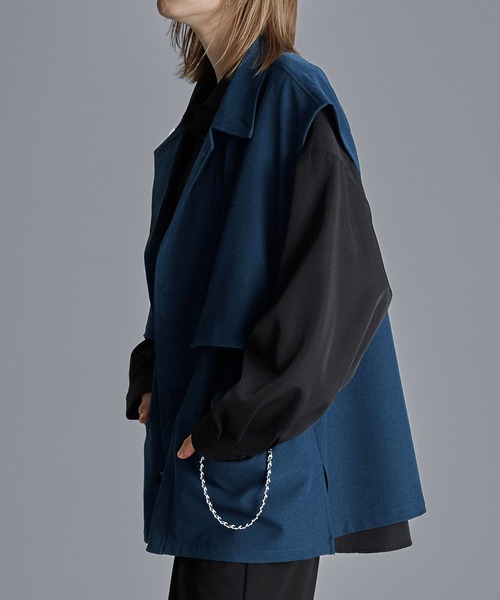 ベスト ジレ ドレープモード チェーントレンチジレベスト「セットアップ対応」 メンズ レディース | Loose | 19