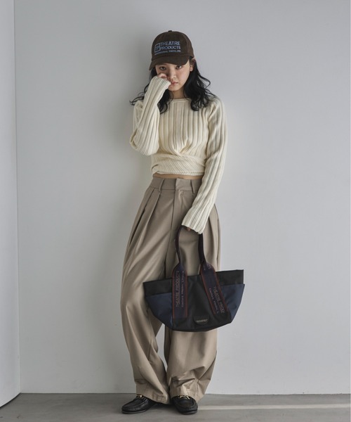 feepur スラックス パンツ ツータックカーブスラックス