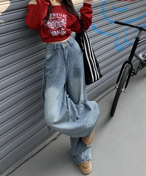 meJane（ミージェーン） ジーンズ デニム デニムパンツ サイドベルト