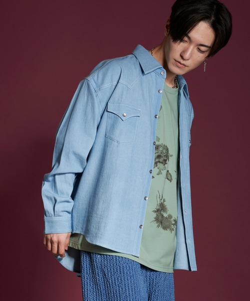 NO ID.（ノーアイディー） シャツ 「NO ID.」Western Denim Big Shirt 