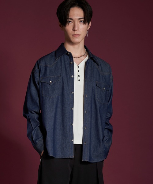 NO ID.（ノーアイディー） シャツ 「NO ID.」Western Denim Big Shirt