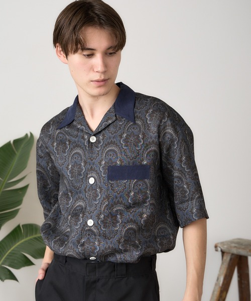 MR.OLIVE シャツ MR.OLIVE/ミスターオリーブ PAISLEY LINEN