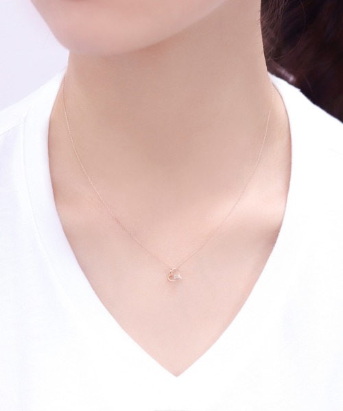 【値下不可】ESTELLE エステール K10 ダイヤ付き ネックレス ESTELLE ネックレス K10 ホワイトゴールド ダイヤモンド ESTELLE