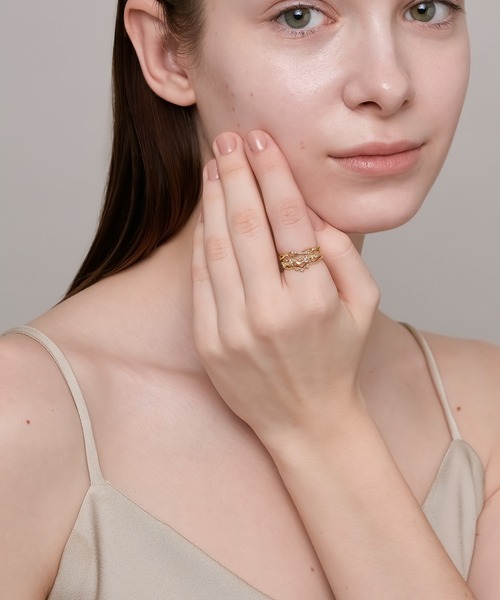 指輪 リング 「Pocket Ring」K10ダイヤモンドリング レディースの画像