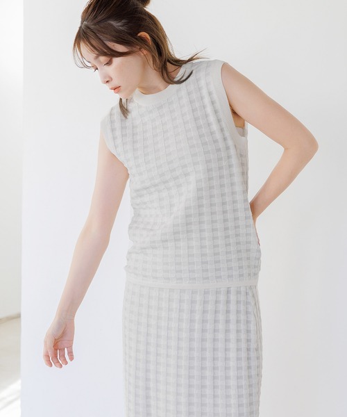 スカート サマーニットチェックスカート「SET UP可」 : ZOZOTOWN Yahoo