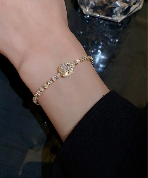 VIBGYOR ブレスレット アイスチェーン ブレスレット ラインストーン