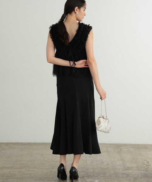 ドレス 結婚式 オケージョン シアー チュールジレ ドレス 2点セット | PREFERIR | 08