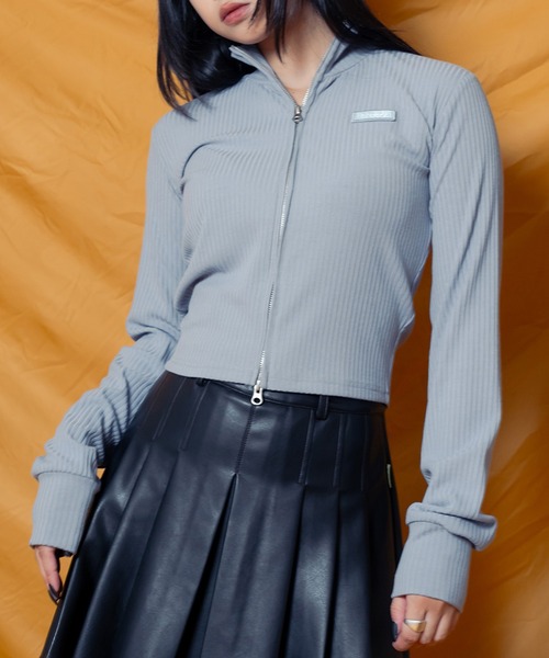 tシャツ ZIP UP RIB TOPS「WOMEN」 レディース
