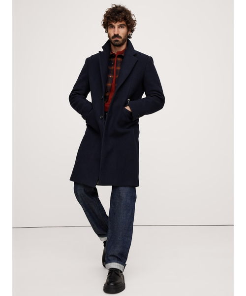 PALTO ネイビー チェスターコート チェスターコート コート イタリアンメルトン トップコート メンズ