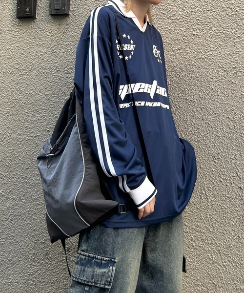 tシャツ 「ILL'S」ブロークコア 襟付きサッカーユニフォーム ロンT