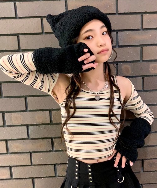 RandS ニット帽 ニットキャップ モコモコにゃんこセット キッズ