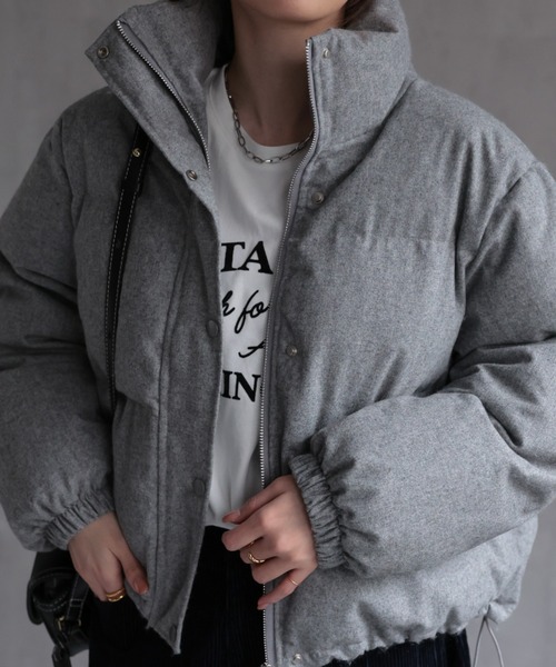 sakishimatokyo ダウンコート ダウンジャケット ウール混 コート