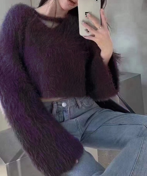 WESTSEA（ウエストシー） ニット セーター シャギーニット ショート丈