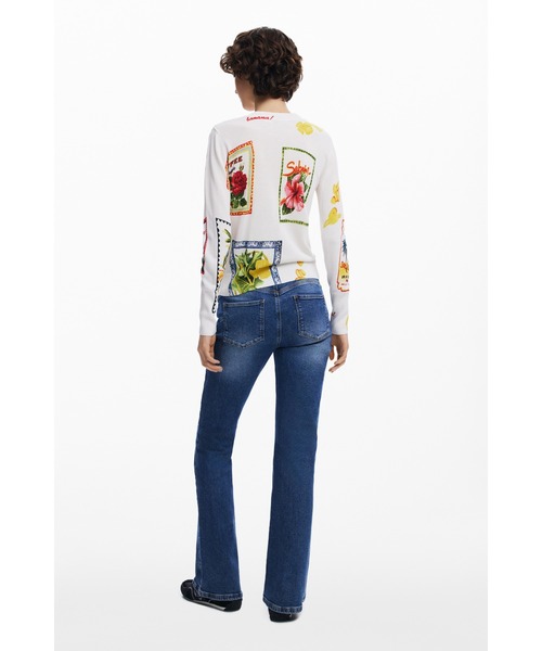 ニット セーター ポストカードデザインセーター レディース Desigual ニット セーター ポストカードデザインセーター