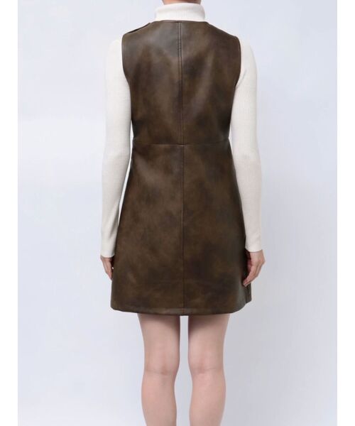 MURUA（ムルーア） ワンピース フェイクレザーホックミニワンピース