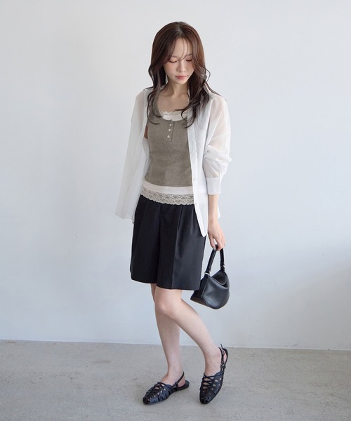 値下げ×  link   バックリボンシアーシャツ　ブラック GU - GU シアーバックリボンシャツ (長袖)黒 UNIQLOの通販 by w.day*̣̩