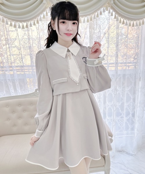 ROJITA（ロジータ） ワンピース ネクタイ付きポケット刺繍ワンピース