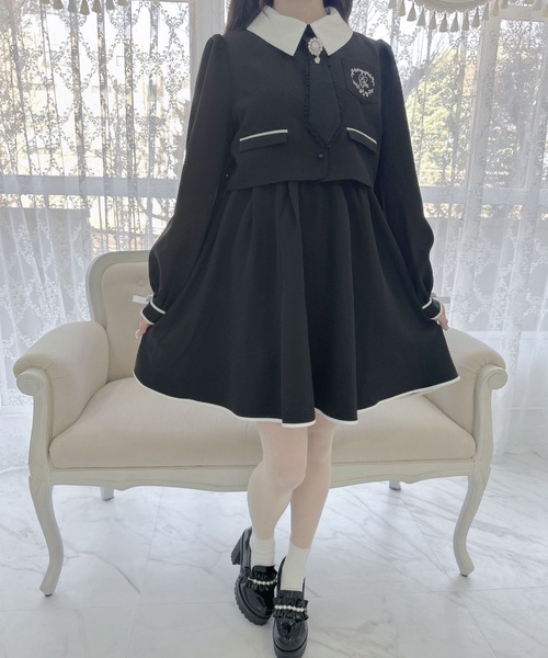 ROJITA（ロジータ） ワンピース ネクタイ付きポケット刺繍ワンピース