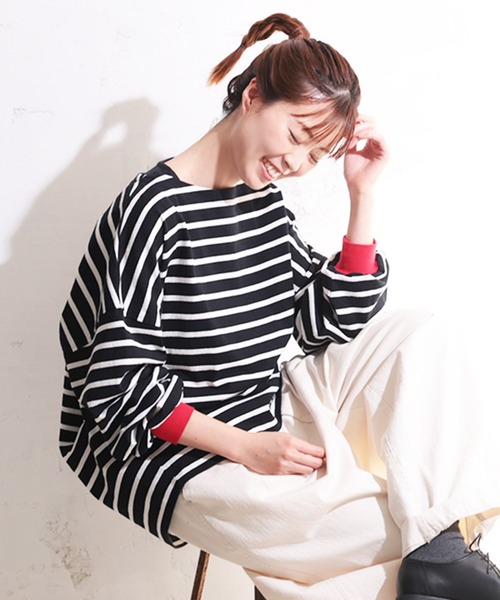 tシャツ ベリーな袖のプルオーバー レディース