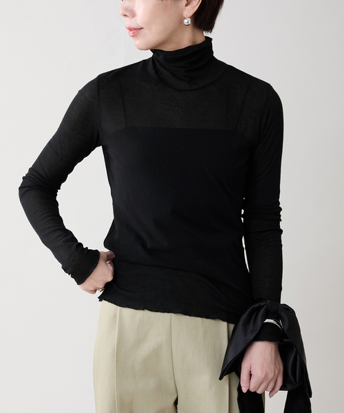 tシャツ 「追加」Sheer twist cotton turtle レディース