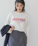tシャツ RECORDSロングTシャツ レディースの詳細画像1