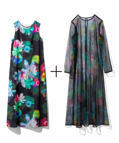 MEDE19F アーカイブコレクション プリント ワンピース 花柄 ティアード MEDE19F ミュルーズモダン〈「ミュルーズ染織美術館」アーカイブ