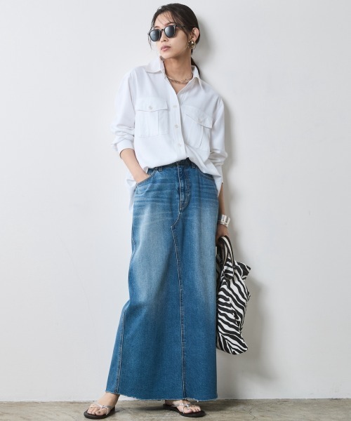 ブラウス シャツ レーヨン麻アウトポケットシャツ「大きいサイズ有」シックスタイル レディース CHIC STYLE ブラウス シャツ レーヨン麻アウトポケットシャツ