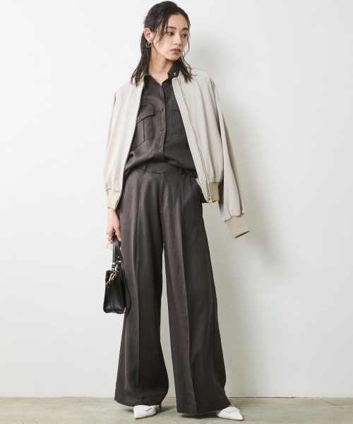 ブラウス シャツ レーヨン麻アウトポケットシャツ「大きいサイズ有」シックスタイル レディース CHIC STYLE ブラウス シャツ レーヨン麻アウトポケットシャツ