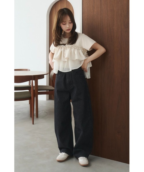【新品】 moi tytto レース切替Tシャツ モイテュット　たかあしあかり moi tytto（モイテュット） tシャツ 半袖 レース切替Tシャツ