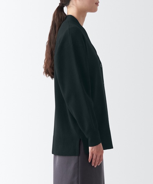 「無印良品」 ニットカーディガン X-LARGE ブラック レディース_画像3