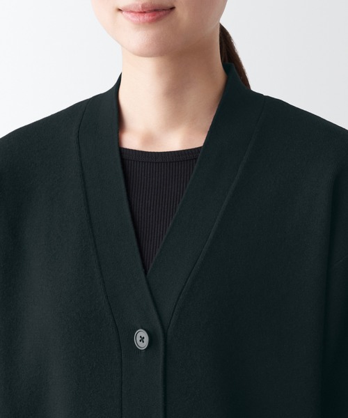 「無印良品」 ニットカーディガン X-LARGE ブラック レディース_画像5