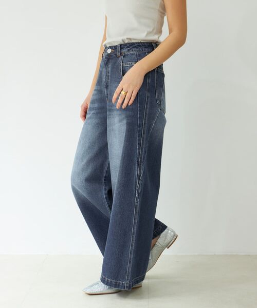 STRATA エストラータ バレルデニムパンツ S インディゴ COHINA STRATA（エストラータ） ワイドパンツ ジーンズ デニム デニムパンツ