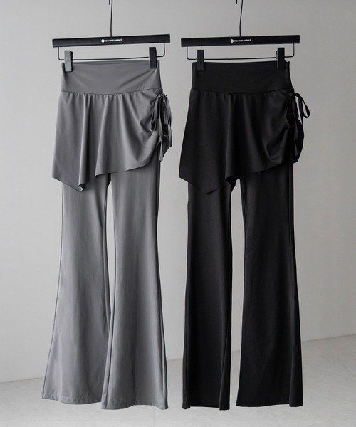 me+em select パンツ 「 2color 」シャーリングリボンラップ